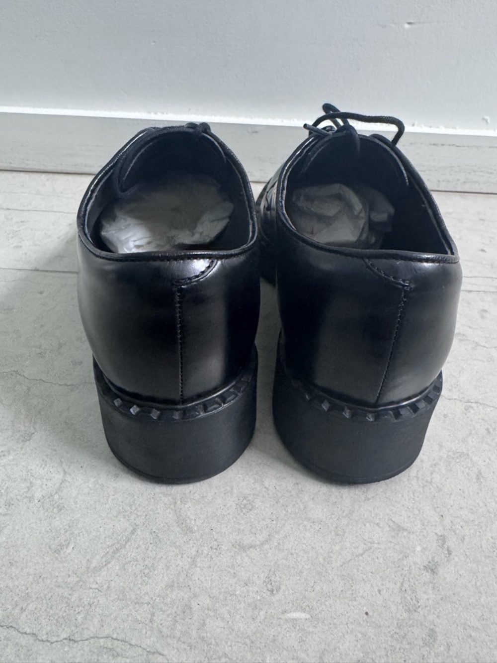 Prada Black Leather Derby Shoes size 36.5 with box - Picture 5 of 17